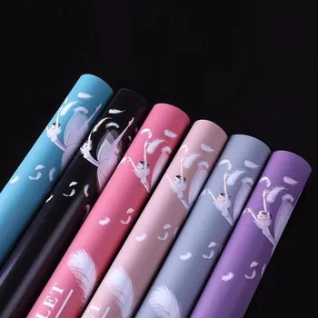 

6.5Silk Bouquet Wrapping Paper Florist Supplies Swan Lake Series Double Color Book Gift Wrap Flower Decor Papier Scrapbook