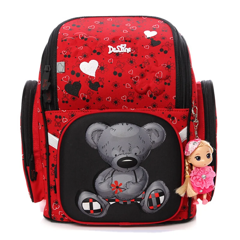 

Delune Brand 3D Bear Owl Pattern School Bags For Girls Boys Children Orthopedic Backpacks Primary Book Backpack Mochila Infantil