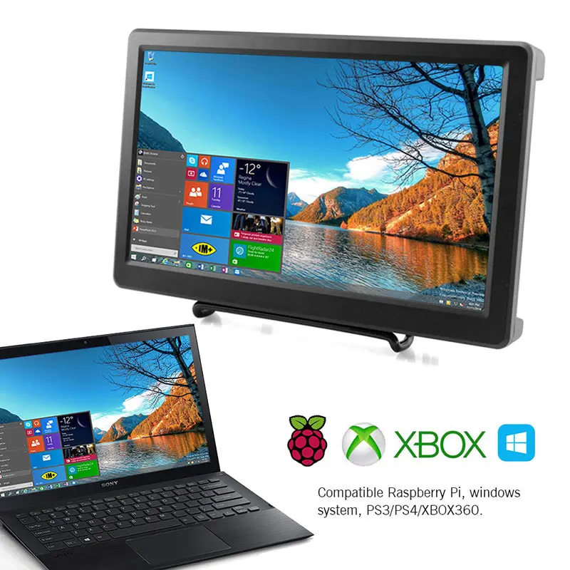  Elecrow 10.1 inch HD LED Display 1920X1080p IPS Raspberry Pi 4B+ Monitor HDMI FPV Video Speakers Sc