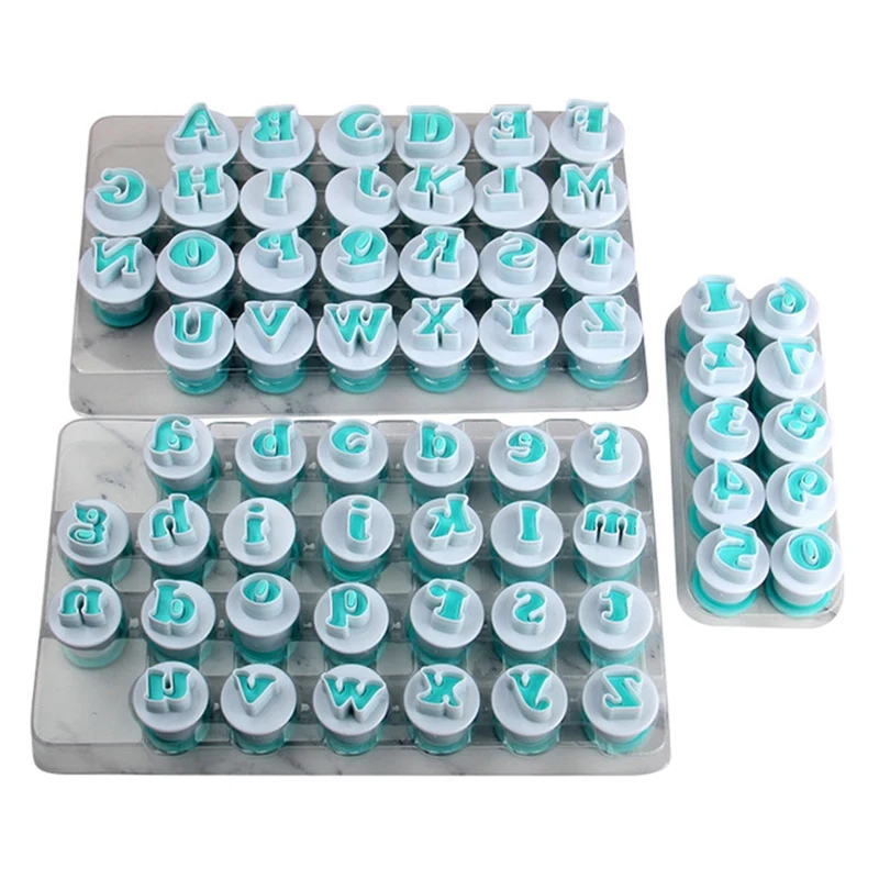 

TOP!-26Pcs Plastic Uppercase,Lowcase Letters&10Pcs Numbers Shape Cake Fondant Molds Set (3Sets/Lot)