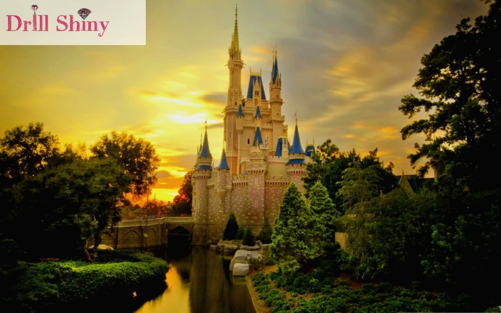 

CNA 5D DIY Full Diamond Painting European Style Castle 3D Rhinestone Cross Stitch Kit Home Embroidery Decor Crafts