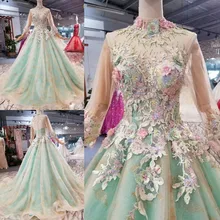 Vestido дебютантное бальное платье Бальные платья салатовый с открытыми плечами 3D цветы сладкий 16 платье Vestidos De 15 Anos