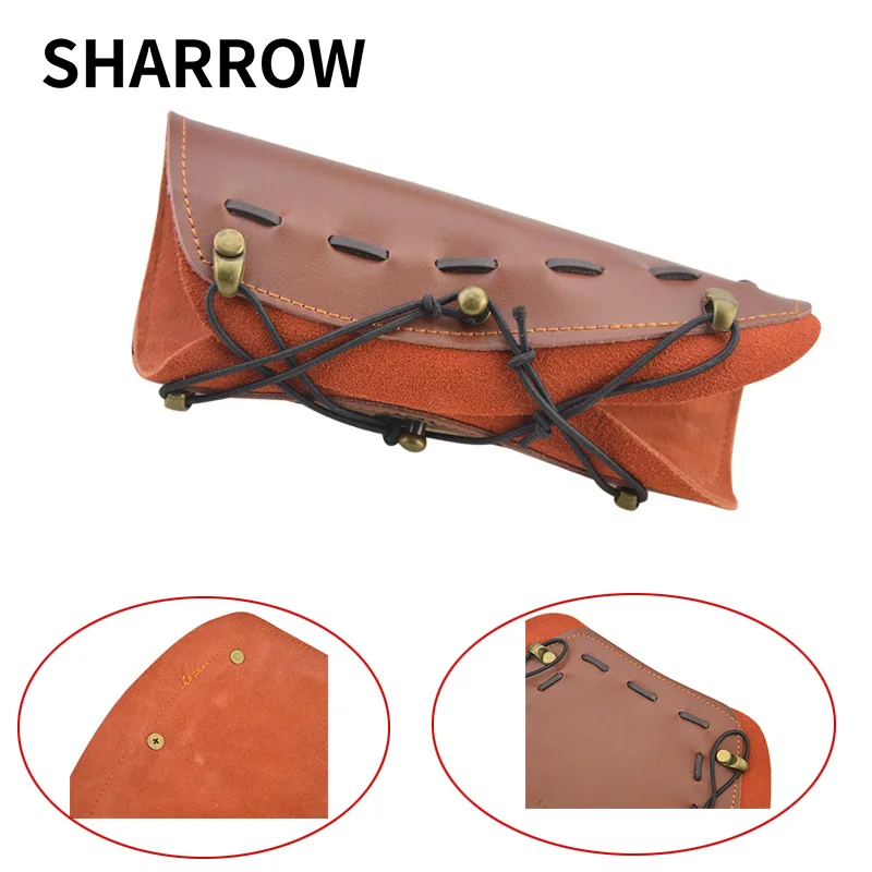 

2pcs Traditional Processed Cowhide Arm Guard Left-right Hand Archery Safety Protection Hunting Shooting Protective Gear