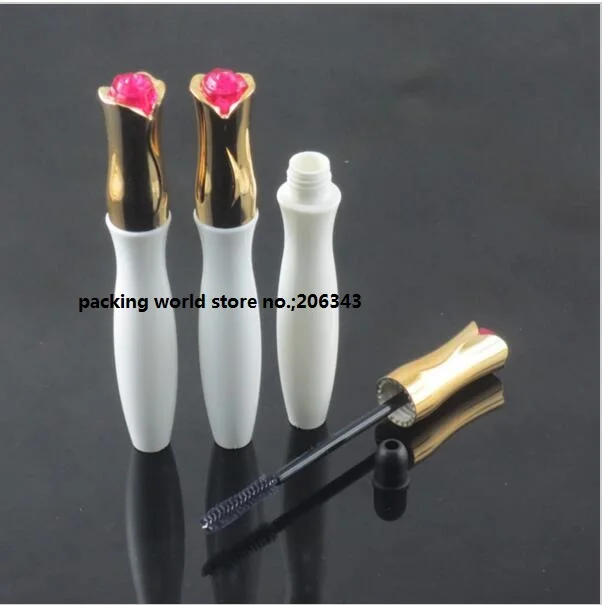 

12ml white rose flower on top mascara tube ,cosmetic container, lashes container ,make up empty tube ,plastic bottle