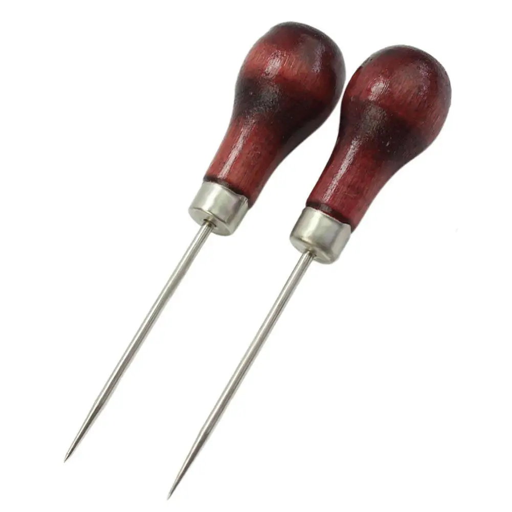 

2x Leather Craft Cloth Awl Tool Pin Sewing Punch Hole Maker Stitching Marking