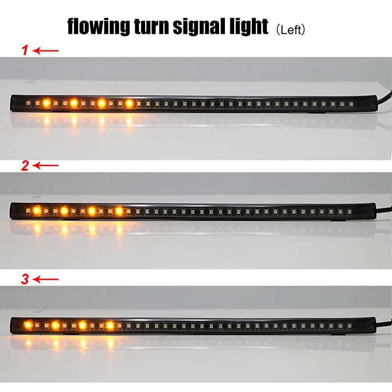 1" 31 см Гибкий 36 светодиодный светильник для мотоцикла, задний тормозной Стоп-светильник SMD 3528 с течением поворотов, светильник ing, функциональный светильник