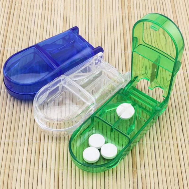 

Transparent Pill Cutter Splitter Divide Medicine Storage Tablet Splitters Cut Drug Slicer Home Portable Pill Cases Dispenser