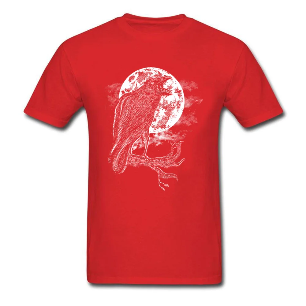 Design Night Caw Round Neck T-Shirt Summer Tops Shirts Short Sleeve for Men Prevalent 100% Cotton comfortable T-shirts Night Caw red