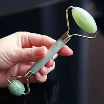 

2018 Natural Facial Beauty Massage Tool Jade Roller Face Thin Massager Natural Jade Massage Face-lift @VF Dropshipping