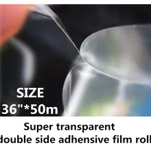 100mic супер прозрачный Двухсторонняя клейкая 36in Плёнки рулон для 3D решетки