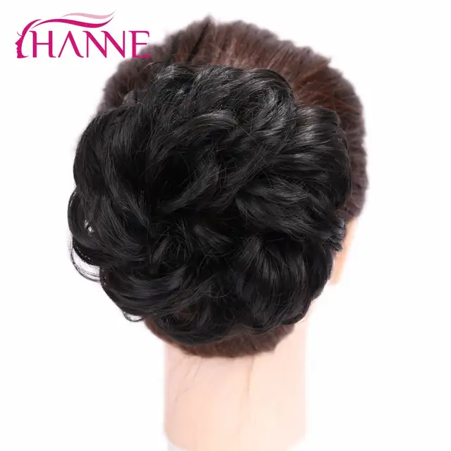 Hanne Synthetic Fiber Curly Chignon Elastic Band Scrunchie Fake