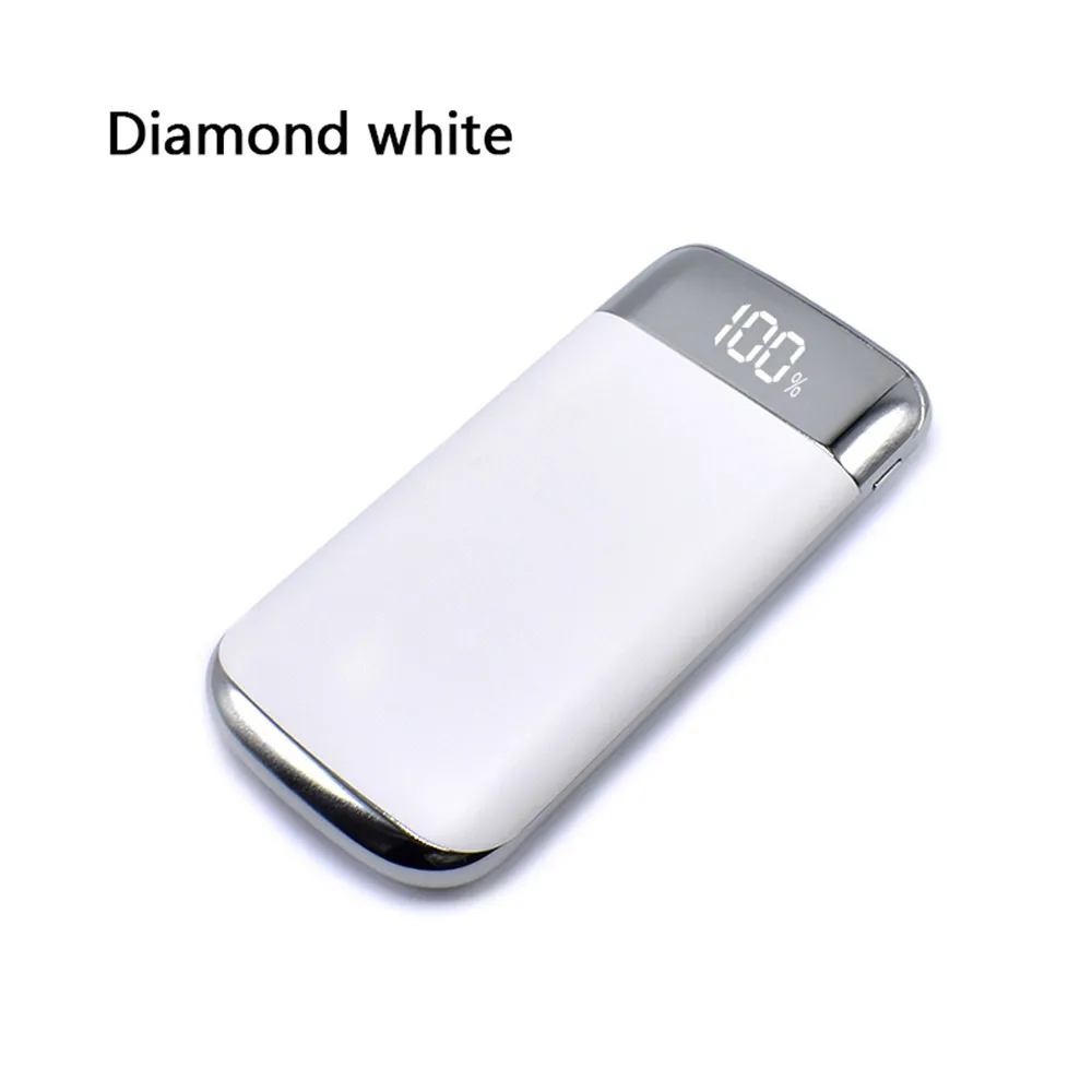 Двойной USB мобильный источник питания с дисплеем питания 5 В 2.1A литиевая батарея для IPhone samsung huawei xiaomi Мобильная мощность - Цвет: Белый