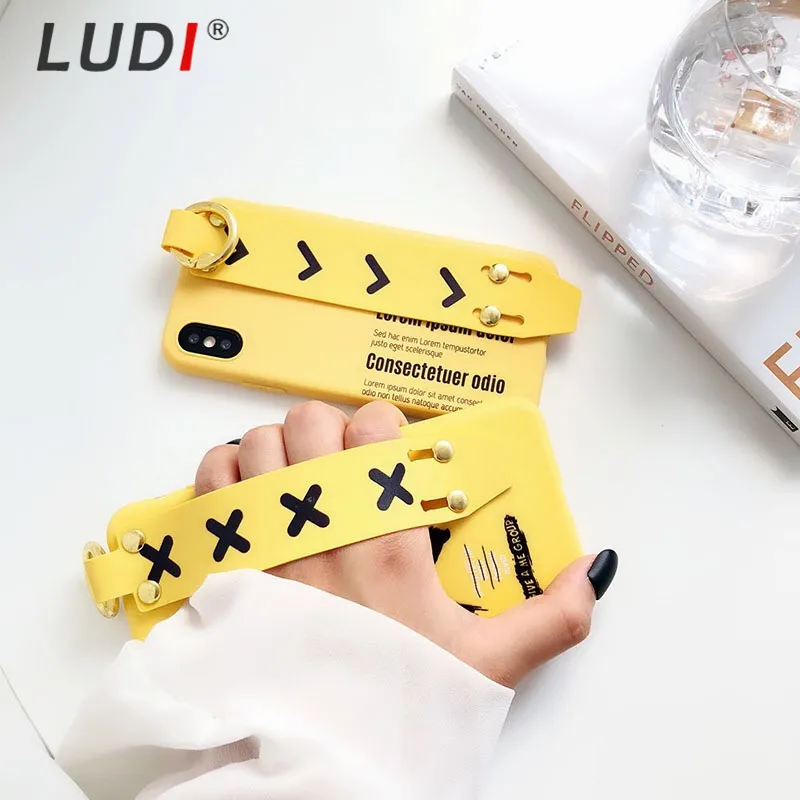 LUDI желтый ручной чехол для телефона iPhone X/6/7/8 Plus Мягкий силиконовый 6 S/X/XR/MAX XS Capas |