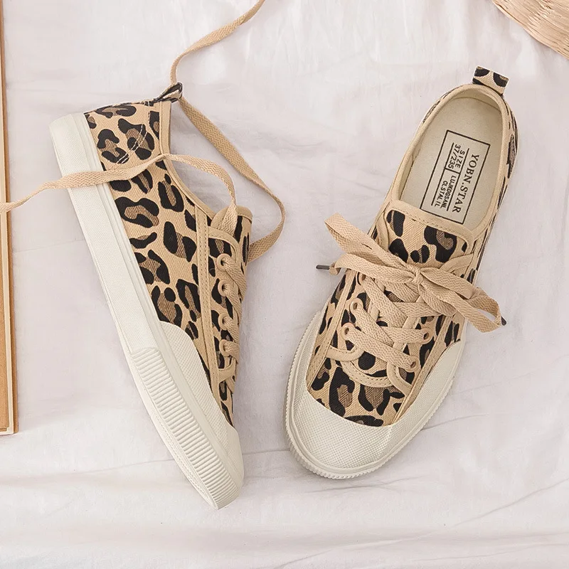 

leopard women Canvas vulcanized shoes New Arrival ladies Jogging Breathable Casual girls outdoor fashion ulzzang sneakers