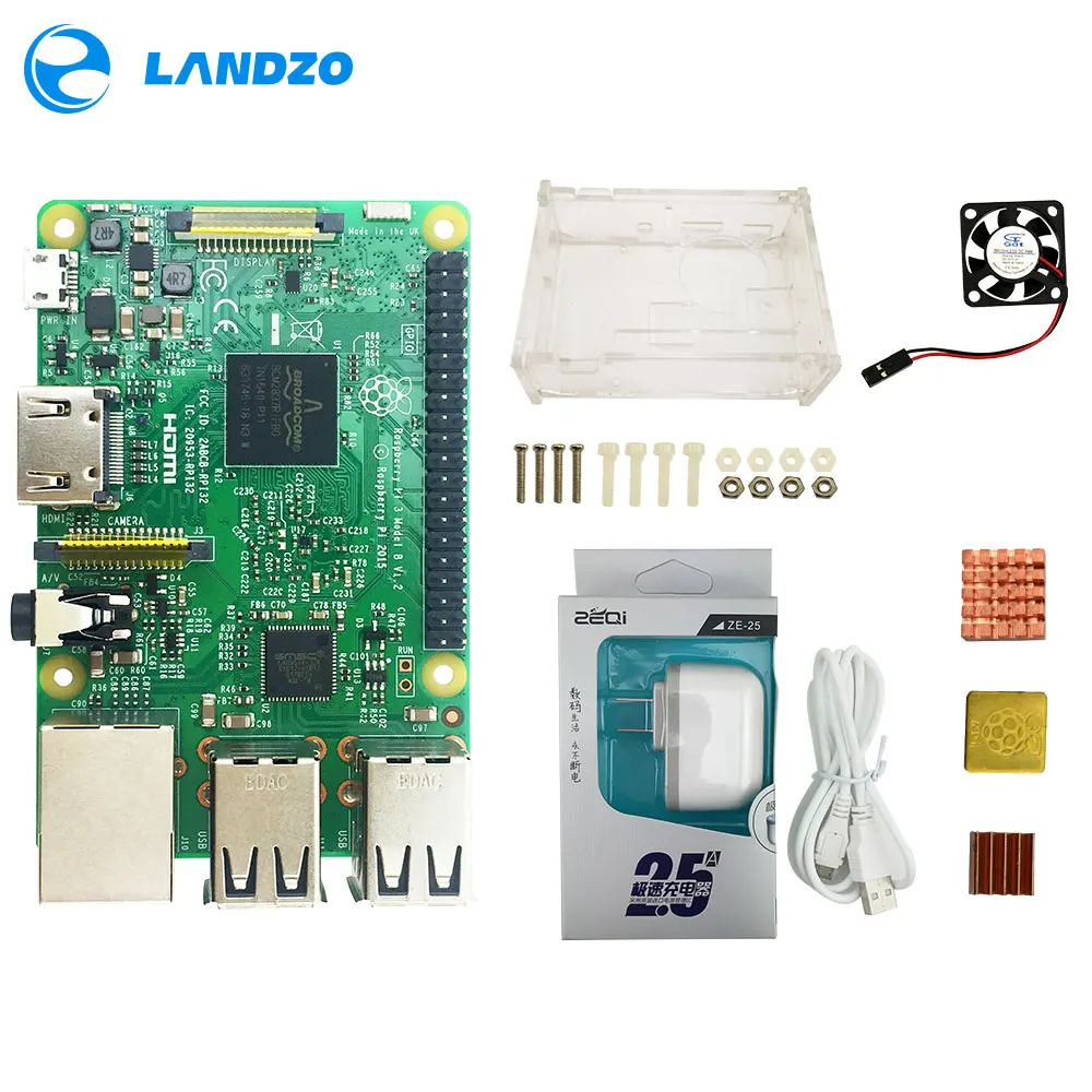 

Raspberry Pi 3 Model B starter kit-pi 3 board / pi 3 case /American standard power supply / heat sink