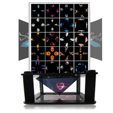 Practical 3D Holographic Projector Pyramid 3D Cartoon Display Stand Showcase Box 3D holographic image show