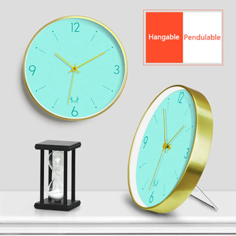 

12 Inches Metal Mute Round Wall Clock Nordic Simple Picture Living Room Personalized Creative Design Electronic Clock Home Decor