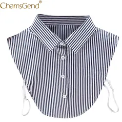 Однобортный полосатый отложной воротник подделка женская одежда Рубашки съёмный воротник для блузки 90514