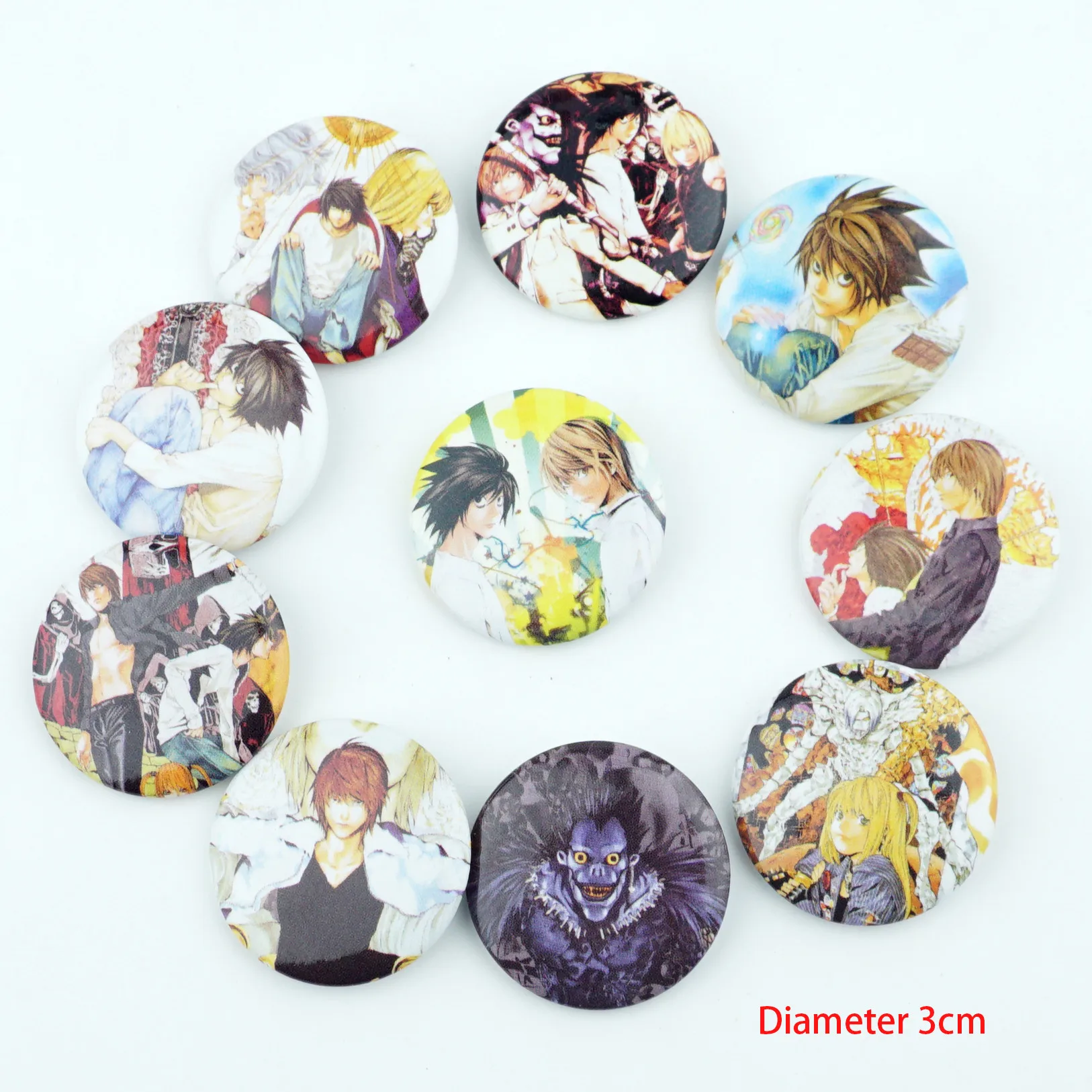 

10Pcs/Set Japan AnimeDEATH NOTE Ryuk Badges Pins Brooch Chest Ornament Of the Cosplay Bag Clothing Accessoies Collection