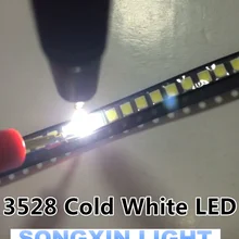 1000 шт. SMD светодиодный 3528 холодный белый 1210 8-9LM 8500 K-13000 K светодиодный светильник SMD диод поверхностного монтажа светодиодный 3,5*2,8*1,9 мм