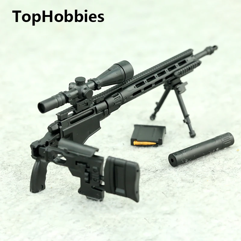 

1/6 Scale MSR Modular Sniper Rifle Gun Color Random Remington MSR Weapon Military Action Figure Soldier Toys Parts Accessory