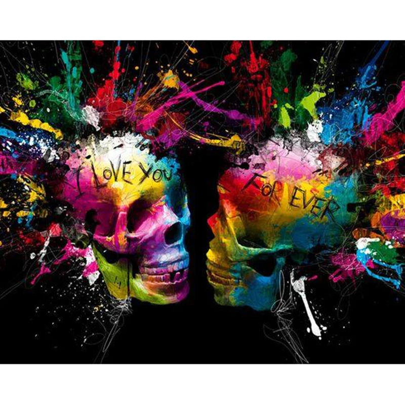 

Full SquareRound Drill 5D DIY Diamond Painting skull 3D Embroidery Cross Stitch Mosaic Home Decor ZH