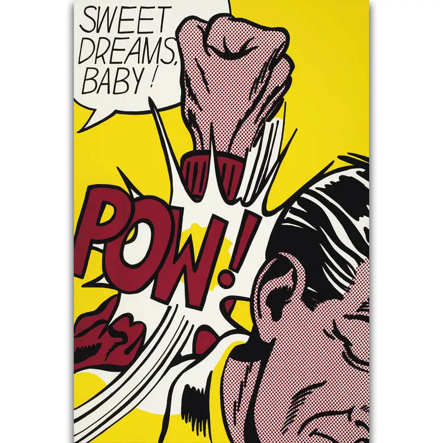 S2784 поп-арт произведение искусства Рой Lichtenstein сладкие сны ребенок Pow настенная живопись печать на Шелковый Холст постер для декорации дома