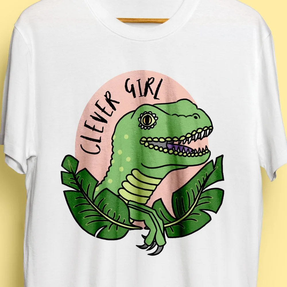 Clever Girl T-Shirt, Childrens Dinosaur T-Shirt - Raptor T-Shirt, Cute Illustrated T-Shirt, Gift For Him, Jurassic Park, Kids T-Shirt1