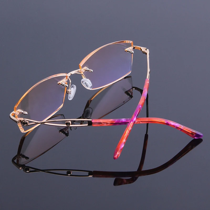 Leser Reflektierende Strass In Lesebrille Der Nähe Für Rahmen Brillen Anti Legierung Presbyopie Von Frauen Sehen Neue Randlose 4qX88U
