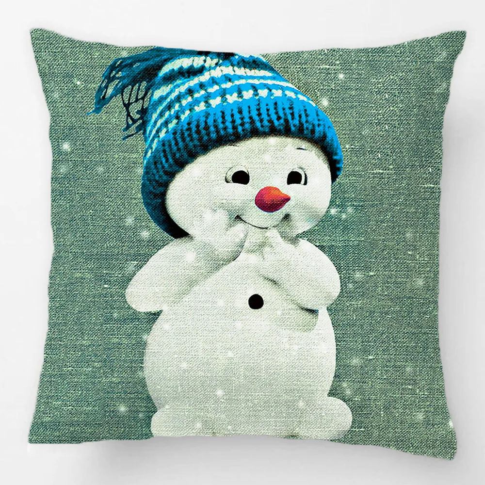 

Cute Snowman Pillow Pastel Mint Throw Pillow Case Decorative Cushion Cover Pillowcase Customize Gift By LVSURE For Sofa Seat