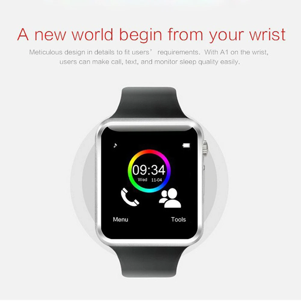 A1 Bluetooth Smart Watch Wireless Speaker WristWatch Sport Pedometer With SIM TF Card Slot Camera For Android IOS Russia T15 Mp3