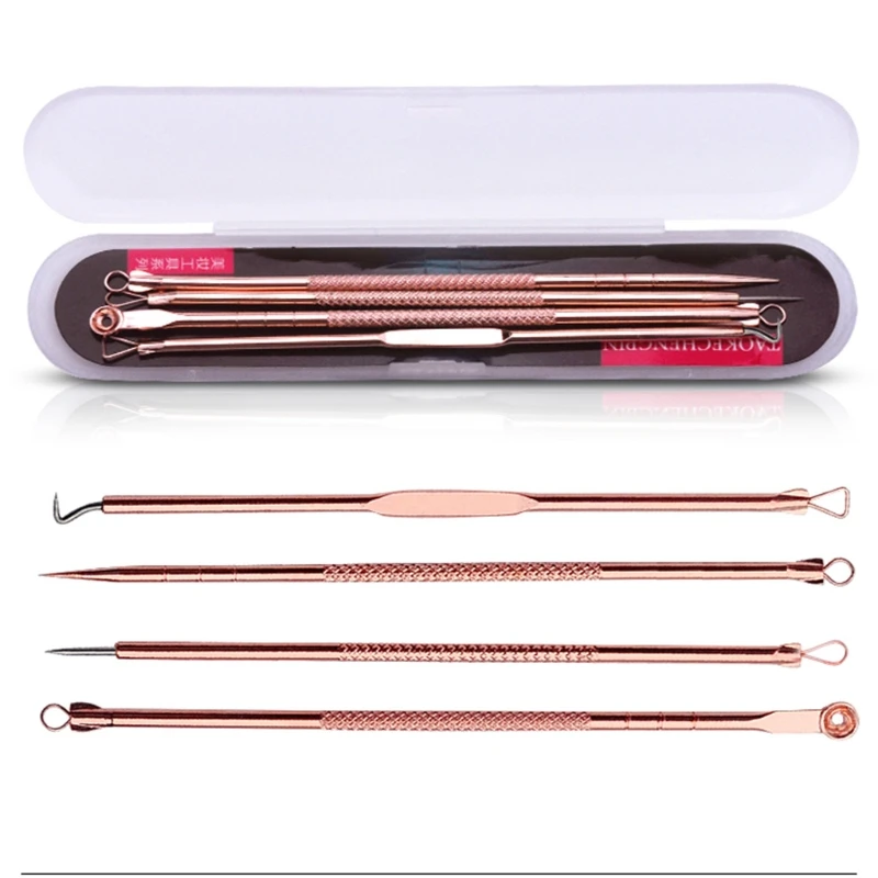 

4 pcs/Set Acne Blackhead Pimple Treatment Pin Kits Comedone Pin Needle Tool