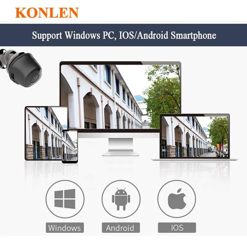 KONLEN Крытая 2MP Мини wifi IP камера 1080P HD инфракрасная маленькая CCTV домашняя охранная камера наблюдения sd-карта слот приложение монитор