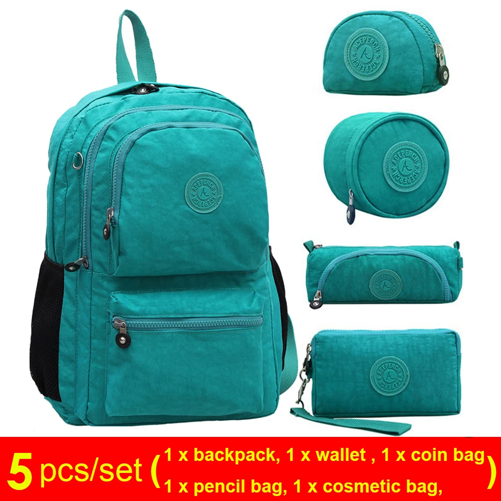 

ACEPERCH Casual Original Bolsa School Backpack for Teenage Girl Mochila Escolar With Keychain (5 pcs/set)
