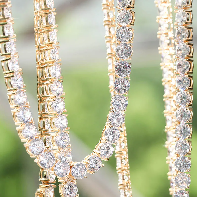 925 пробы серебро Для Мужчин's Цепочки и ожерелья Мода льдом в стиле «хип-хоп» звено цепи ожерелье из чистого серебра Популярные ювелирные изделия для подарка