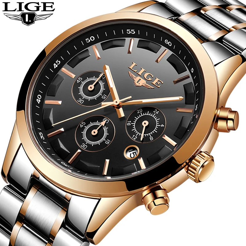 

Relogio Masculino men's watches fashion casual LIGE Top brand luxury quartz watch men sport military waterproof Wristwatch clock