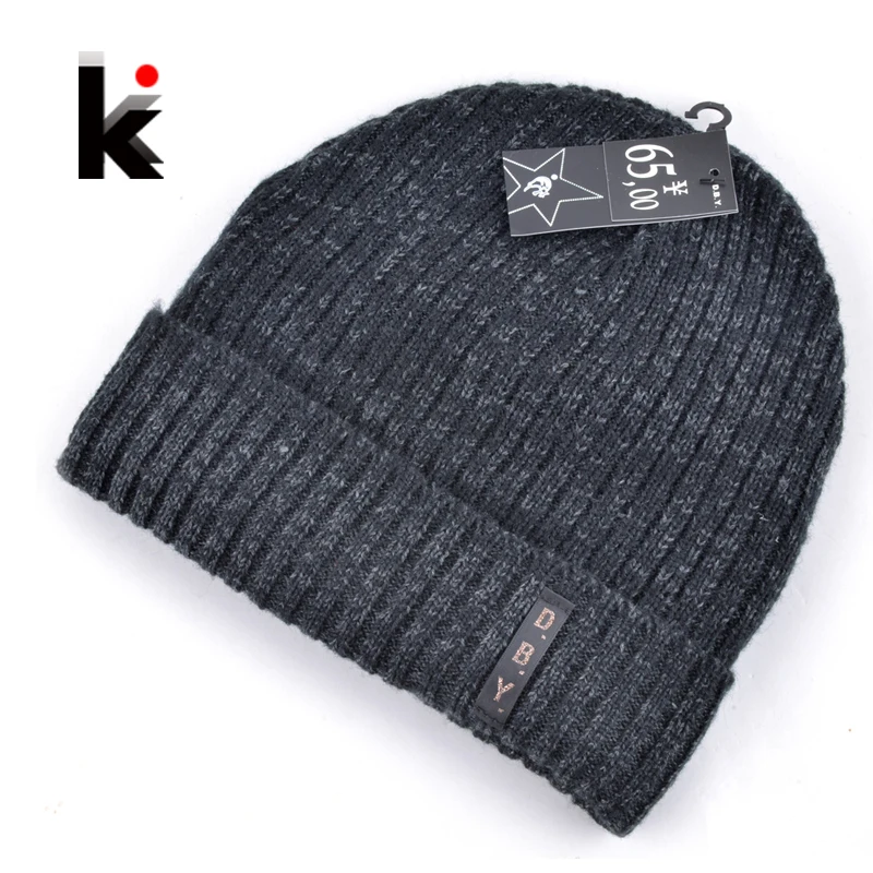 2016 mens designer hats bonnet winter beanie knitted wool hat plus velvet cap skullies Thicker mask Fringe beanies for men 