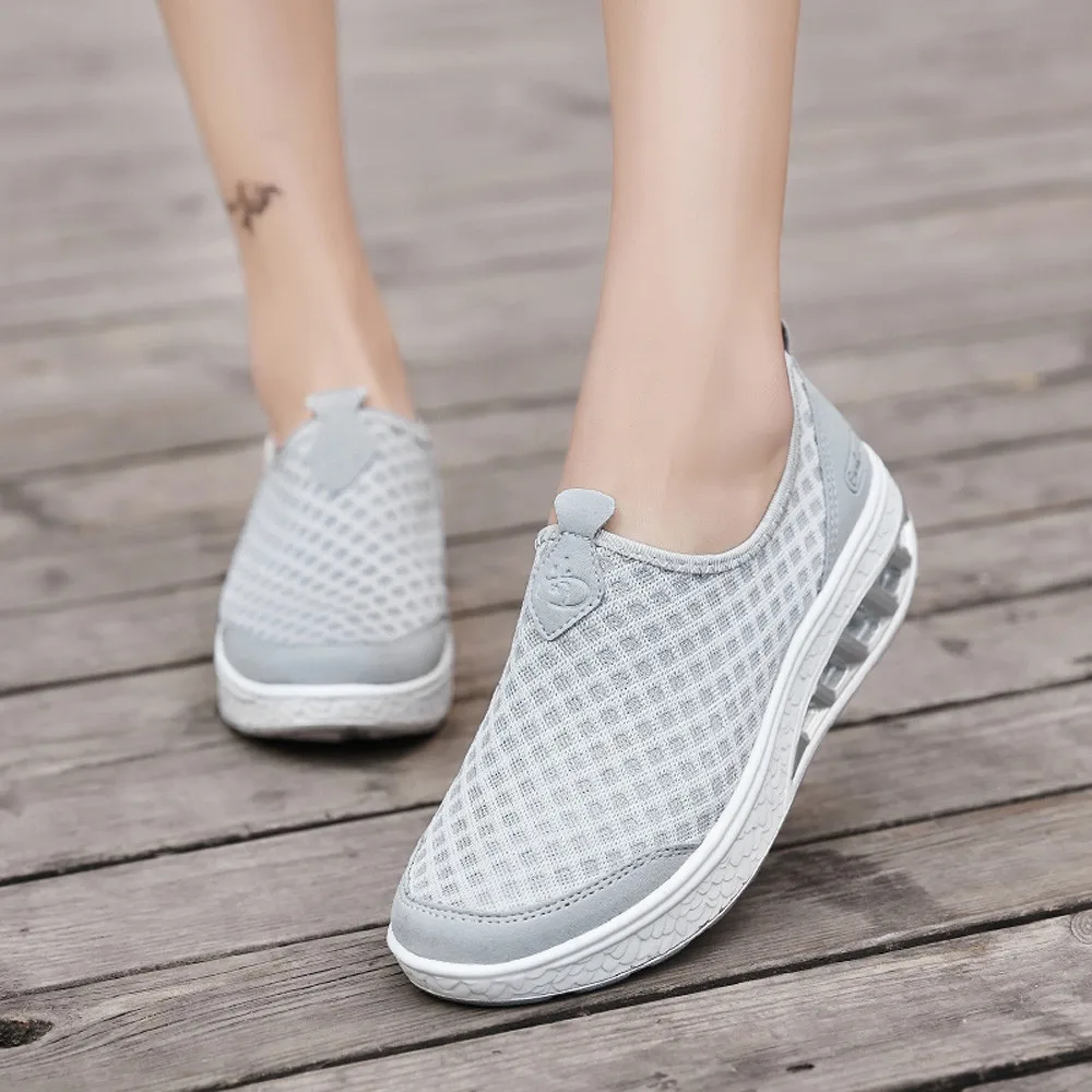 Men Casual Shoes Chunky Sneakers Height Platform Women Outdoor Mesh Casual Shoes Thick-Soled Air Cushion Shoes Sneakers#g2