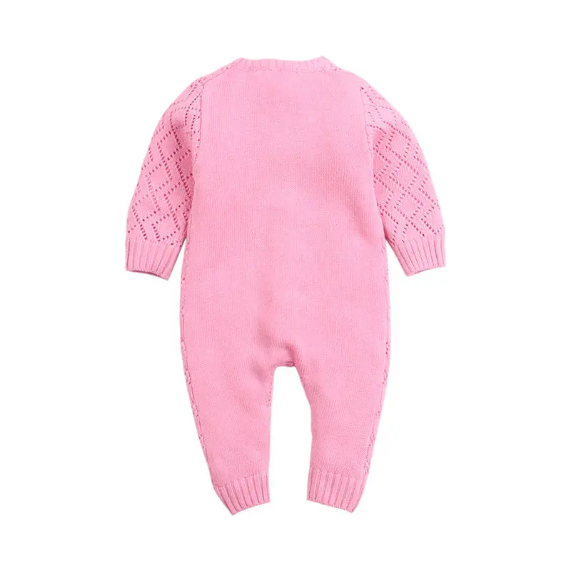 Autumn Knitted Newborn Baby Rompers Long Sleeve Baby Boy Girl Clothes Toddler Cotton Jumpsuits Cotton Infant Knit Overalls