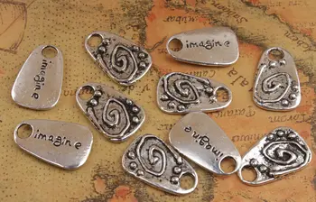 

30PCS Antiqued Silver Color Balance Beauty etc Word charms Pendants