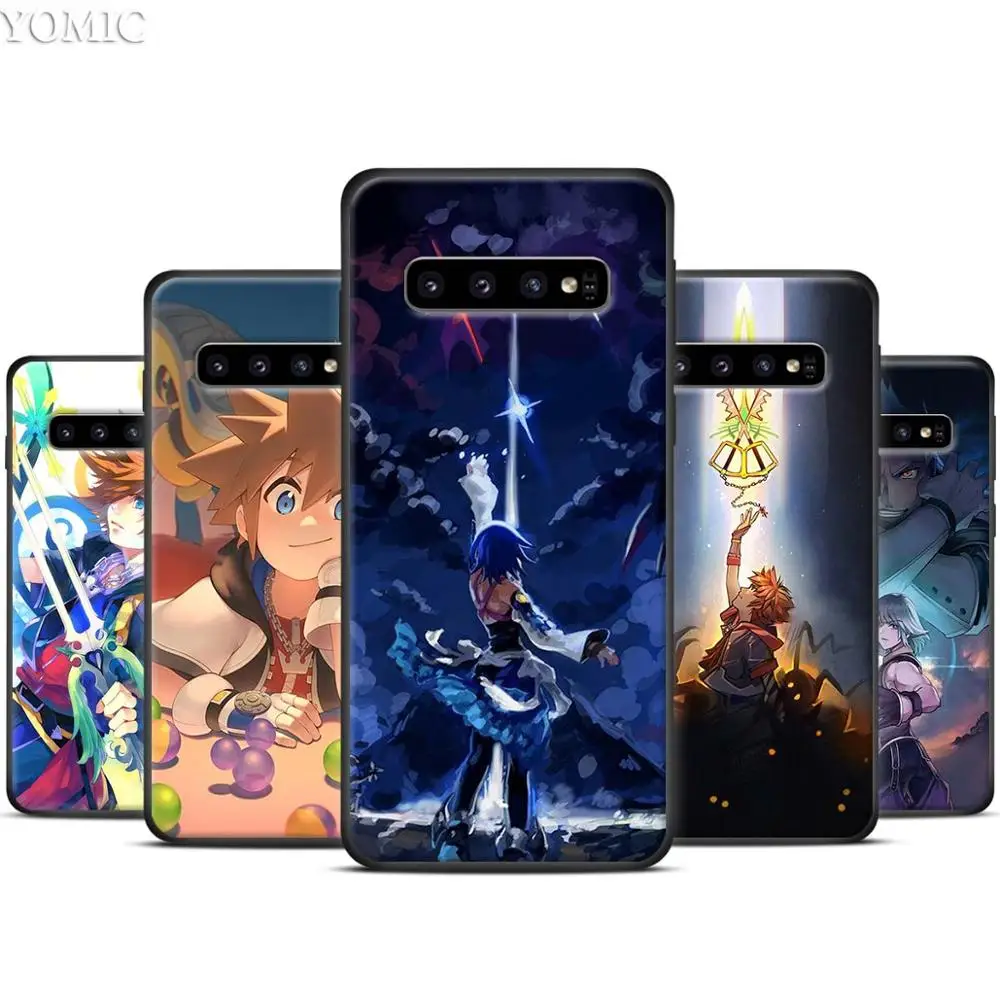 

Anime Kingdom Hearts Dark Black Silicone Case for Samsung Galaxy S10 S10e S8 S9 Plus S7 A40 A50 A70 Note 8 9 Soft Cover Case