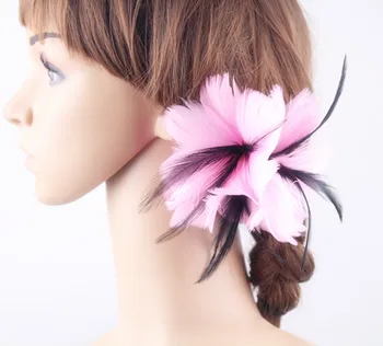 

elegant feather fascinator feather flower hair accessories as party hats wedding hats brooches Free shipping 3 color available