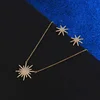 Hadiyana European And American Fashion Versatile Shining Eight-pointed Star Earrings Necklace Trend Clavicle Chain Sets TZ5026 ► Photo 3/6