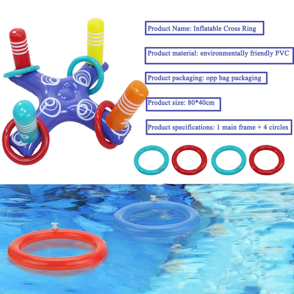 

Inflatable Cross Ring Toss Game Swim Pool Fun Toys For Adult and Children Summer Water Beach Party Plaything Air Mattress