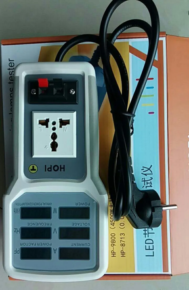 Digital Electric Power Energy Meter Tester Monitor Watt Meter Analyzer energy saving lamps tester HP9800 0-9999KW EU plug 4