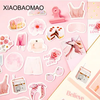 

46pcs/set Pink Girl Memo Pad Paper Sticker Decoration DIY Album Scrapbooking Sticker Kawaii Stationery Gift