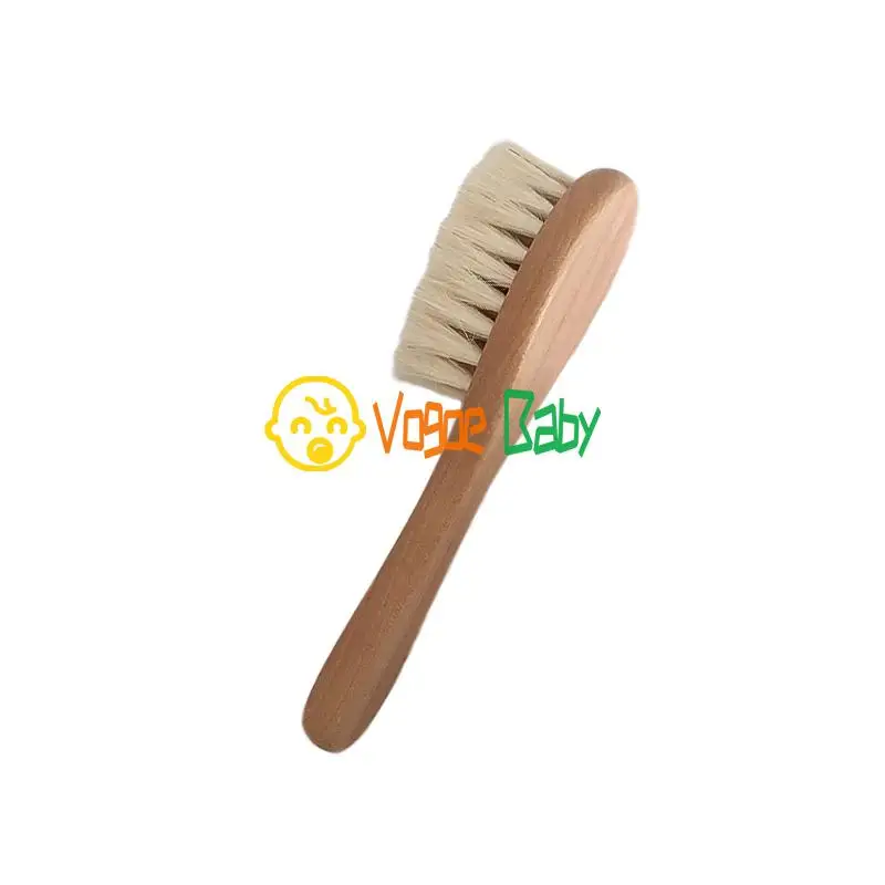

New Baby Care Pure Natural Wool Baby Wooden Brush Comb Brush Baby Hairbrush Newborn Hair Brush Infant Comb Head Massager 7479