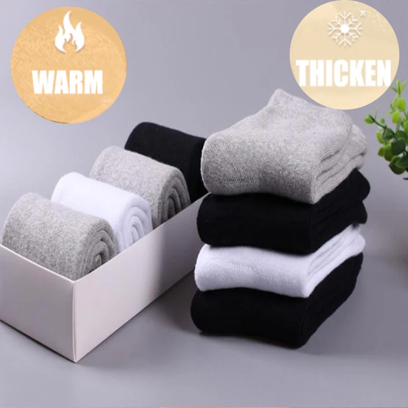 

SEXYWG Sports Socks Warm Wool Sock Thick One Pair Men Mid Calf Cold Winter Stocking Soccer Sock High Quality Professional Meias