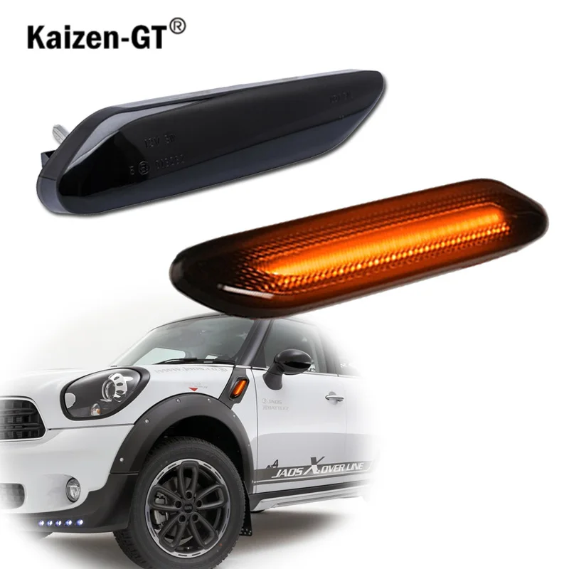 

High Power Smoked Lens Amber/White Dual Color LED Side Marker Lights Turn Signal Lamps Parking DRL For MINI Cooper R60 R61 12V