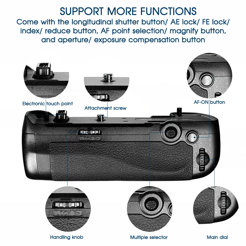  Travor Professional Battery Grip for Nikon D500 DSLR Camera as MB-D17 MBD17+1pcs EN-EL15 battery +2